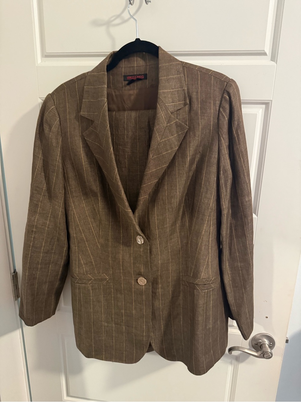 Simon Chang Brown Pinstripe Blazer